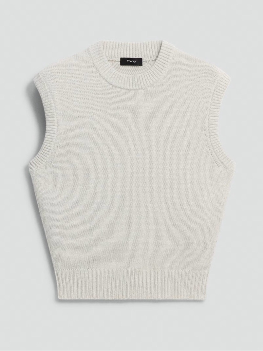 THEORY CASHMERE WOOL RELAXED SWEATER VEST GOOD COLLECTION Light Gray M